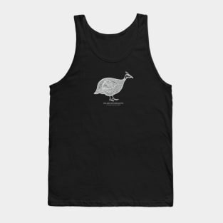 Helmeted Guineafowl with Common and Scientific Names - pretty bird design Tank Top